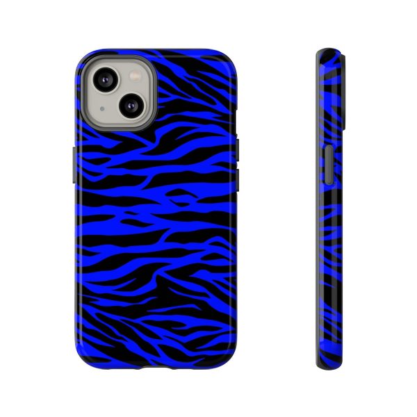 Blue Wild Tiger Print Pattern Tough Phone Case To protect your Phone - Image 43