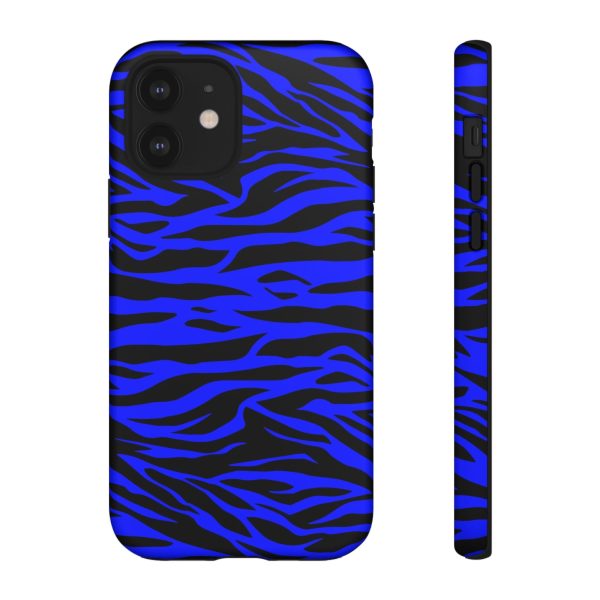 Blue Wild Tiger Print Pattern Tough Phone Case To protect your Phone - Image 10