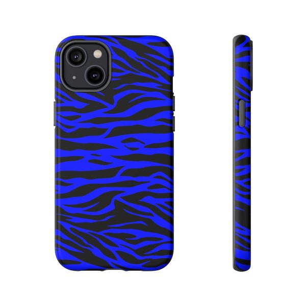 Blue Wild Tiger Print Pattern Tough Phone Case To protect your Phone - Image 48