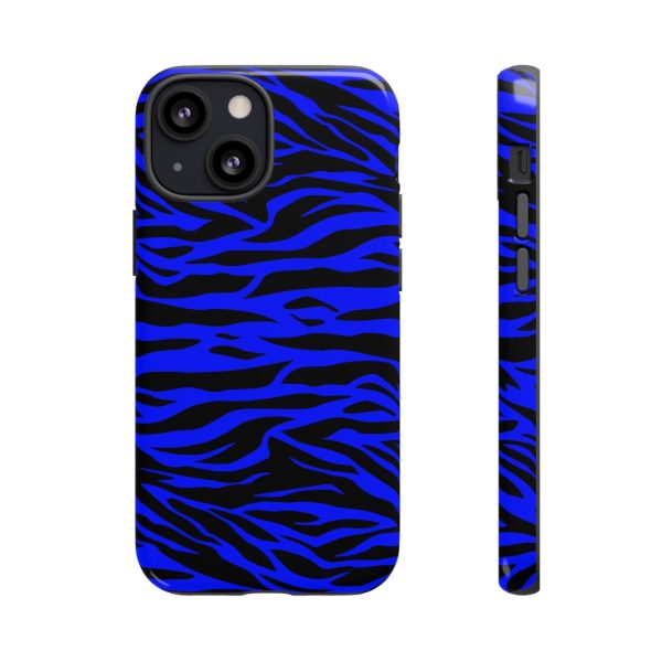 Blue Wild Tiger Print Pattern Tough Phone Case To protect your Phone - Image 17