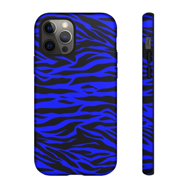 Blue Wild Tiger Print Pattern Tough Phone Case To protect your Phone - Image 12