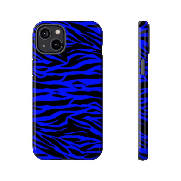 Blue Wild Tiger Print Pattern Tough Phone Case To protect your Phone - Image 47