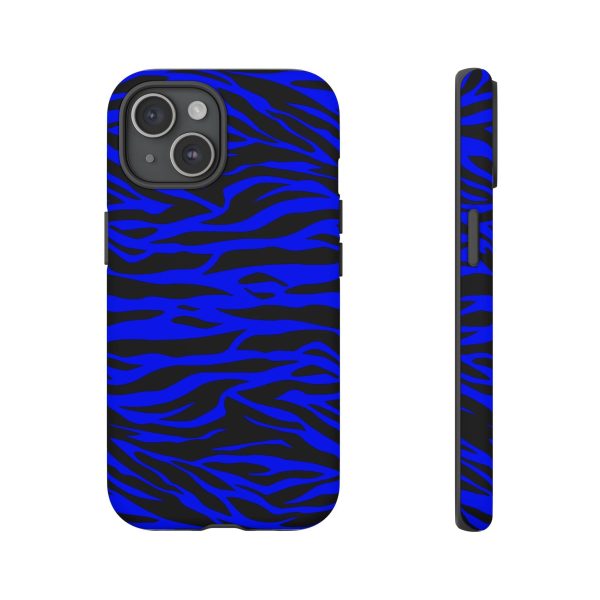 Blue Wild Tiger Print Pattern Tough Phone Case To protect your Phone - Image 62