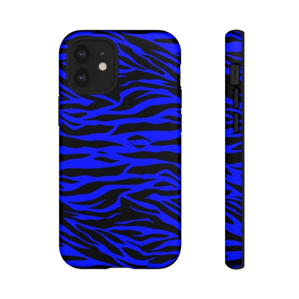 Blue Wild Tiger Print Pattern Tough Phone Case To protect your Phone - Image 8