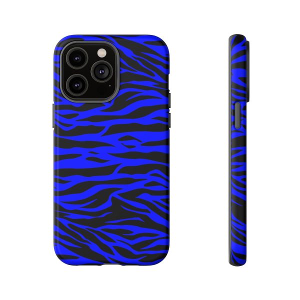 Blue Wild Tiger Print Pattern Tough Phone Case To protect your Phone - Image 50