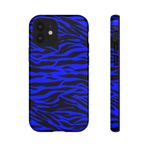 Blue Wild Tiger Print Pattern Tough Phone Case To protect your Phone - Image 7