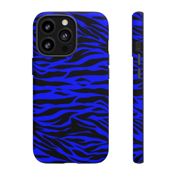 Blue Wild Tiger Print Pattern Tough Phone Case To protect your Phone - Image 20