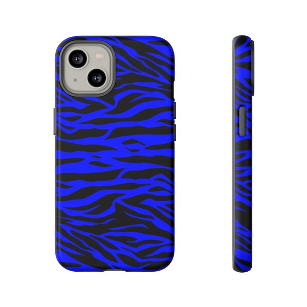 Blue Wild Tiger Print Pattern Tough Phone Case To protect your Phone - Image 44