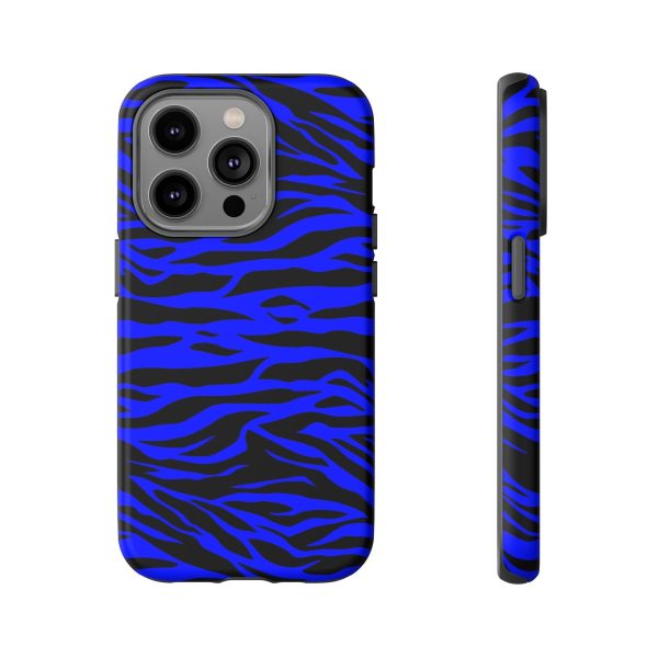 Blue Wild Tiger Print Pattern Tough Phone Case To protect your Phone - Image 46