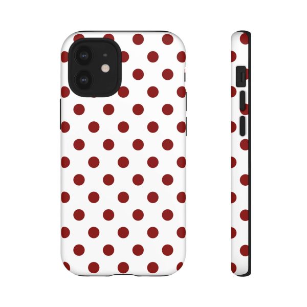 Cherry Red Polka dot Tough Case Phone Case for iPhone, Samsung, Google - Image 2