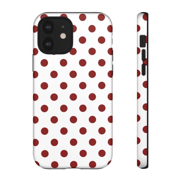 Cherry Red Polka dot Tough Case Phone Case for iPhone, Samsung, Google - Image 4