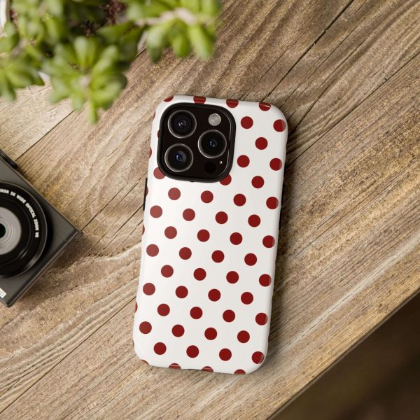 Cherry Red Polka dot Tough Case Phone Case for iPhone, Samsung, Google - Image 29