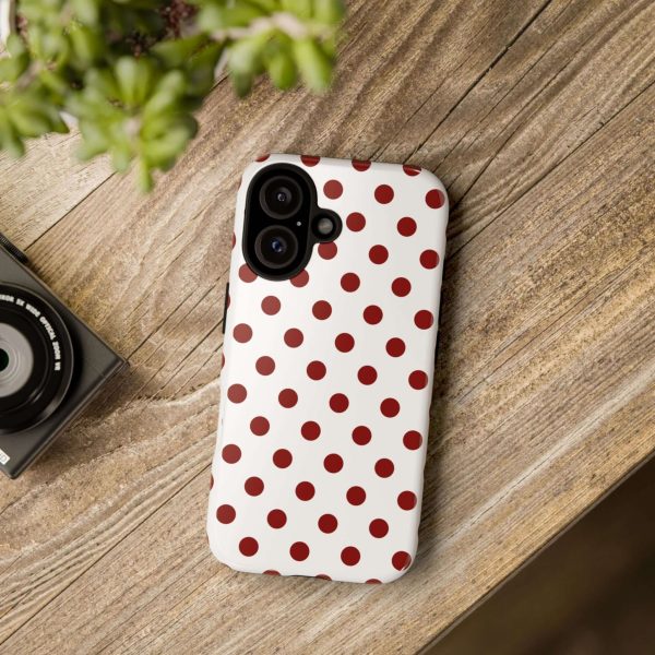 Cherry Red Polka dot Tough Case Phone Case for iPhone, Samsung, Google - Image 17