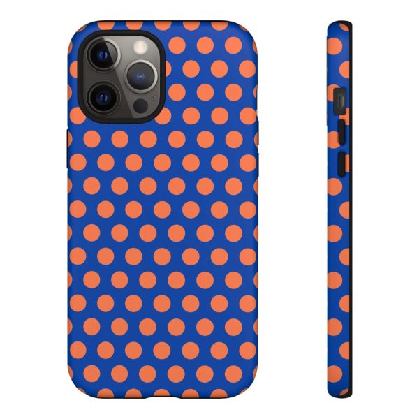 Cobalt Blue & Coral Polka dot Tough Case for iPhone, Samsung, Google - Image 10