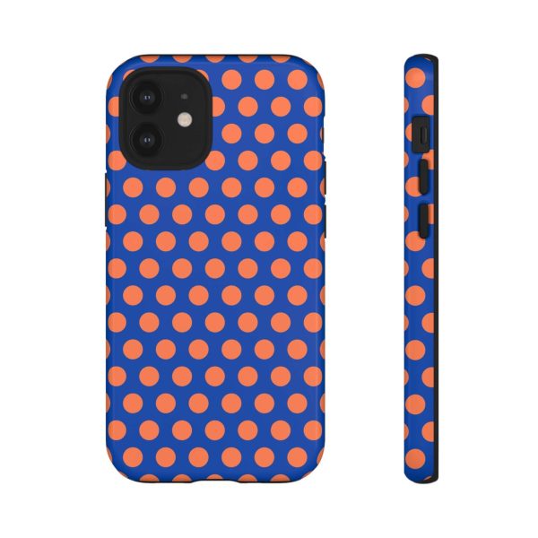 Cobalt Blue & Coral Polka dot Tough Case for iPhone, Samsung, Google - Image 3