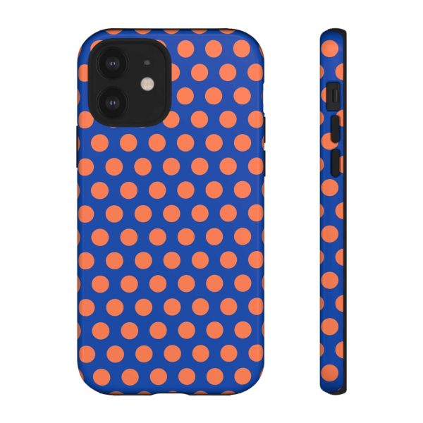 Cobalt Blue & Coral Polka dot Tough Case for iPhone, Samsung, Google - Image 5