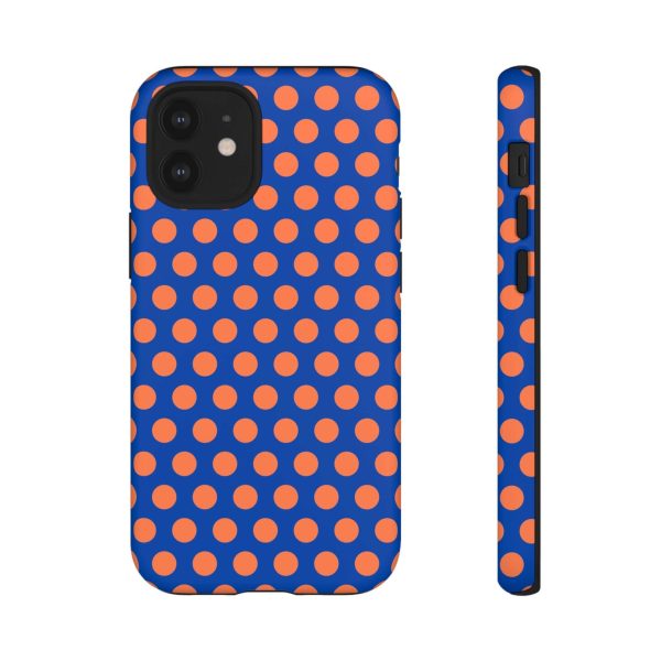 Cobalt Blue & Coral Polka dot Tough Case for iPhone, Samsung, Google - Image 4