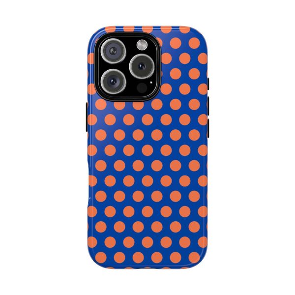 Cobalt Blue & Coral Polka dot Tough Case for iPhone, Samsung, Google - Image 15