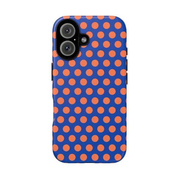 Cobalt Blue & Coral Polka dot Tough Case for iPhone, Samsung, Google - Image 12