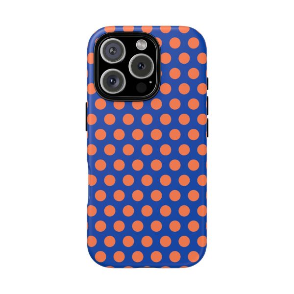 Cobalt Blue & Coral Polka dot Tough Case for iPhone, Samsung, Google - Image 16