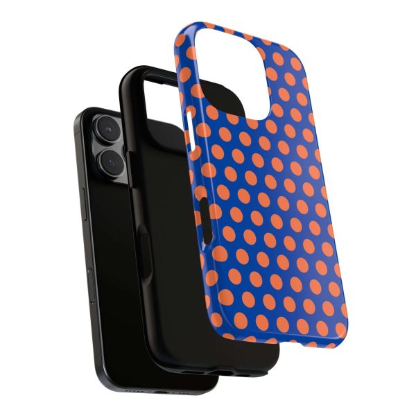 Cobalt Blue & Coral Polka dot Tough Case for iPhone, Samsung, Google - Image 32