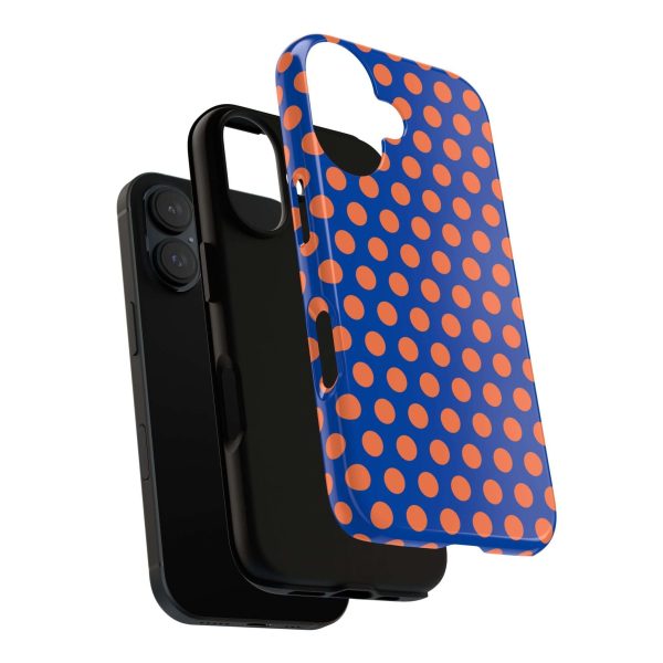 Cobalt Blue & Coral Polka dot Tough Case for iPhone, Samsung, Google - Image 20