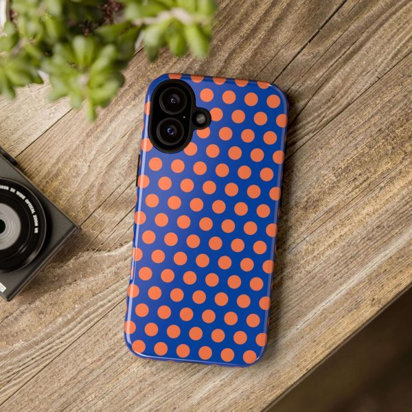 Cobalt Blue & Coral Polka dot Tough Case for iPhone, Samsung, Google - Image 27