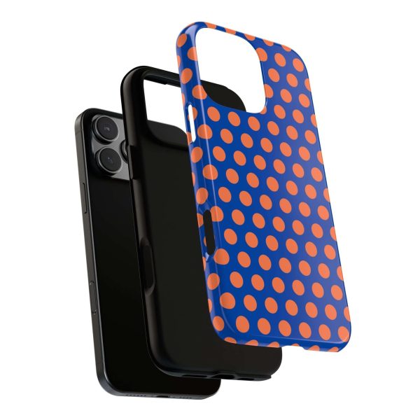 Cobalt Blue & Coral Polka dot Tough Case for iPhone, Samsung, Google - Image 38