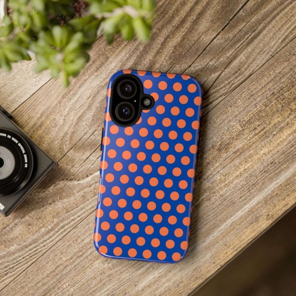 Cobalt Blue & Coral Polka dot Tough Case for iPhone, Samsung, Google - Image 21