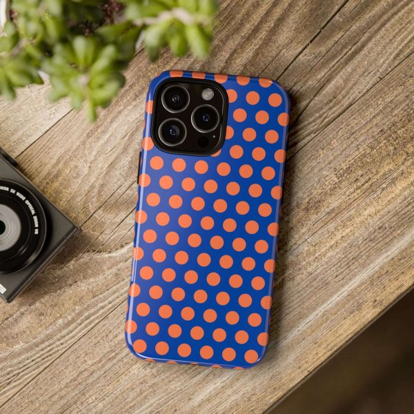 Cobalt Blue & Coral Polka dot Tough Case for iPhone, Samsung, Google - Image 39