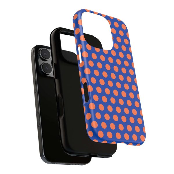 Cobalt Blue & Coral Polka dot Tough Case for iPhone, Samsung, Google - Image 35