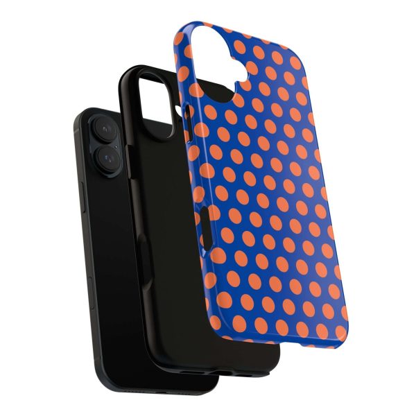 Cobalt Blue & Coral Polka dot Tough Case for iPhone, Samsung, Google - Image 26