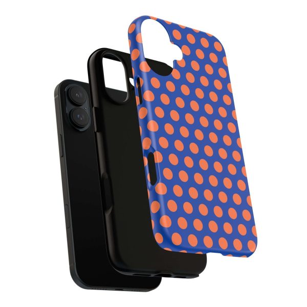 Cobalt Blue & Coral Polka dot Tough Case for iPhone, Samsung, Google - Image 29