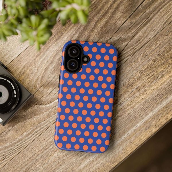 Cobalt Blue & Coral Polka dot Tough Case for iPhone, Samsung, Google - Image 24