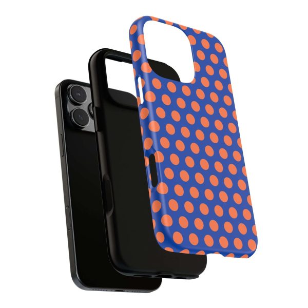 Cobalt Blue & Coral Polka dot Tough Case for iPhone, Samsung, Google - Image 41