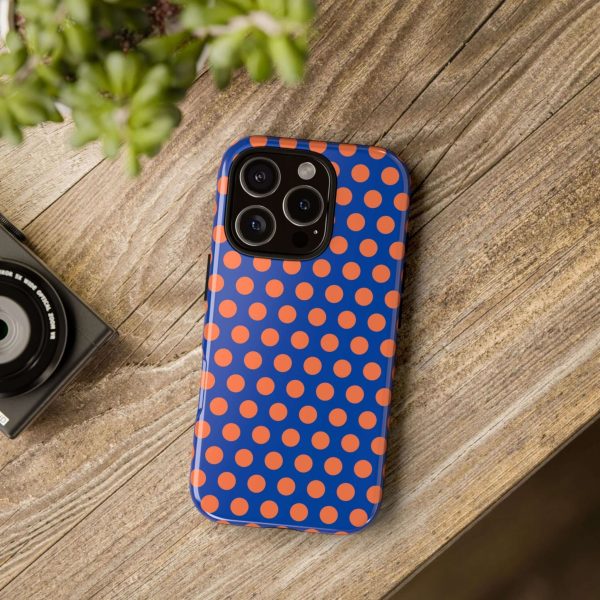 Cobalt Blue & Coral Polka dot Tough Case for iPhone, Samsung, Google - Image 33