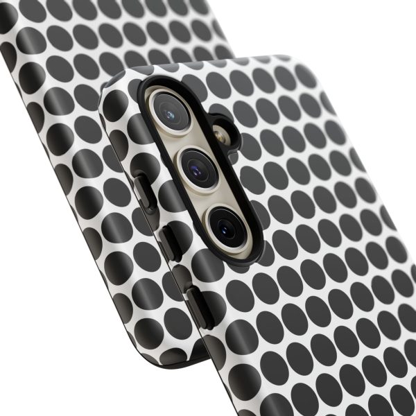 Cute Black White Polkadot Tough Case for iPhone, Samsung, Google - Image 100