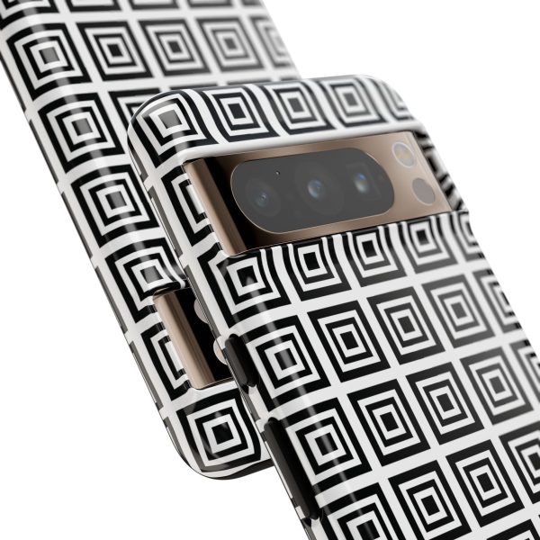 Cute Square Black and With Tough Phone Case - Image 103