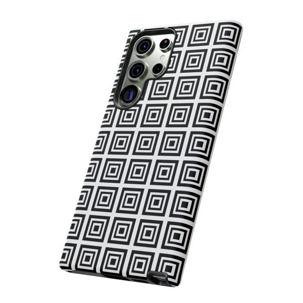 Cute Square Black and With Tough Phone Case - Image 92