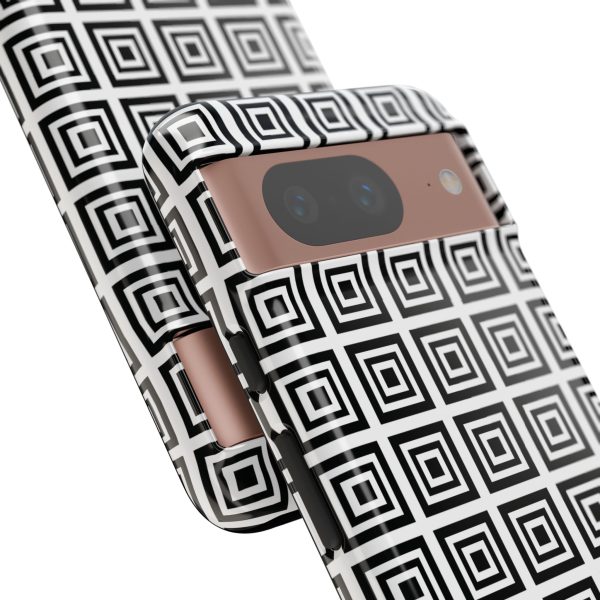 Cute Square Black and With Tough Phone Case - Image 105