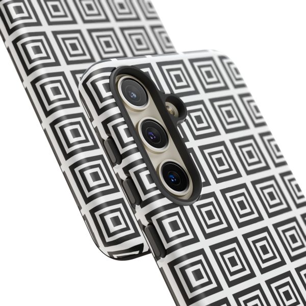 Cute Square Black and With Tough Phone Case - Image 98