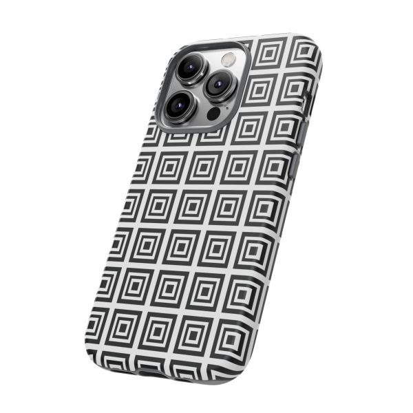 Cute Square Black and With Tough Phone Case - Image 82