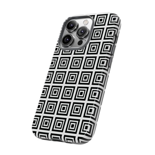 Cute Square Black and With Tough Phone Case - Image 81