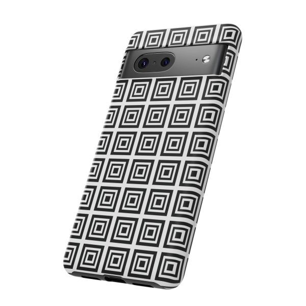 Cute Square Black and With Tough Phone Case - Image 94