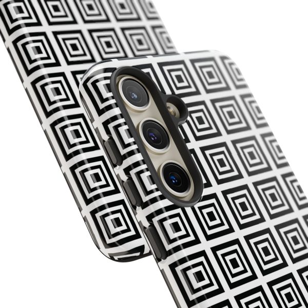 Cute Square Black and With Tough Phone Case - Image 97