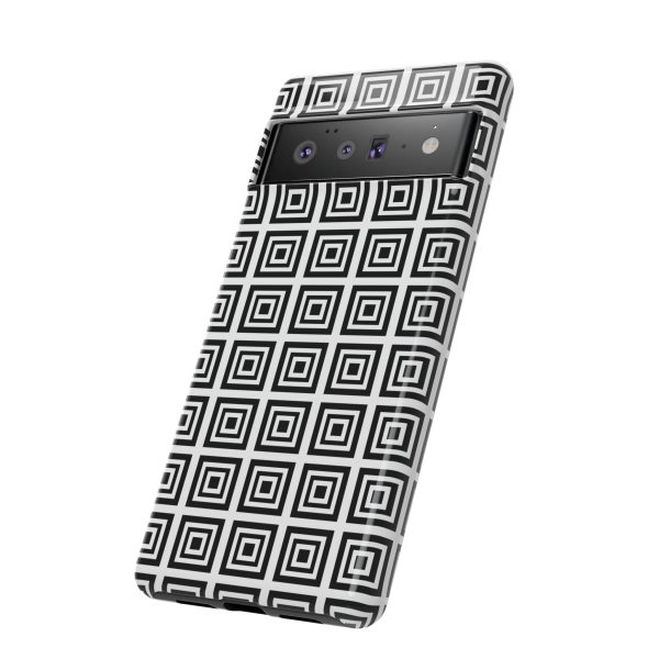 Cute Square Black and With Tough Phone Case - Image 95