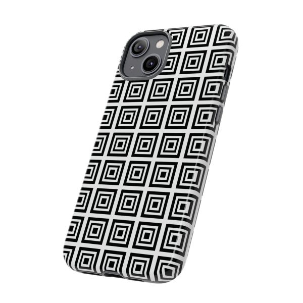 Cute Square Black and With Tough Phone Case - Image 83