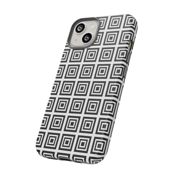 Cute Square Black and With Tough Phone Case - Image 80