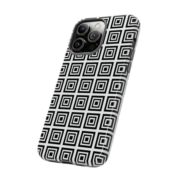 Cute Square Black and With Tough Phone Case - Image 85