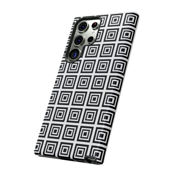 Cute Square Black and With Tough Phone Case - Image 91